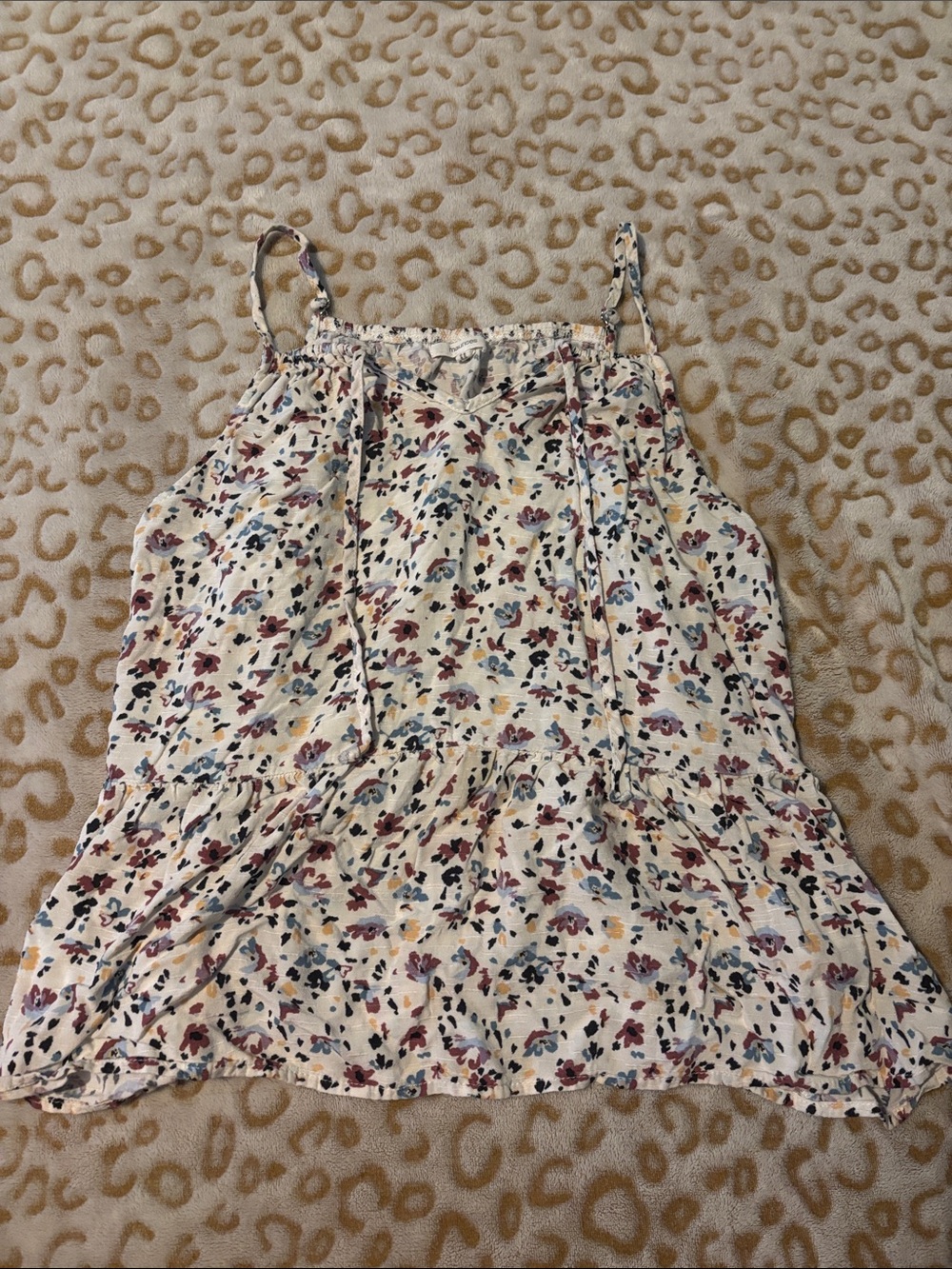 Maurices Cream Floral Spaghetti Strap Camisole